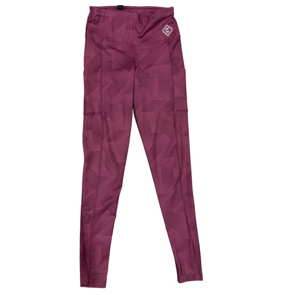 Girls With Guns Pants - Girls With Guns Concealed Casual Leggings Maroon Geometric CCW Pockets XS
